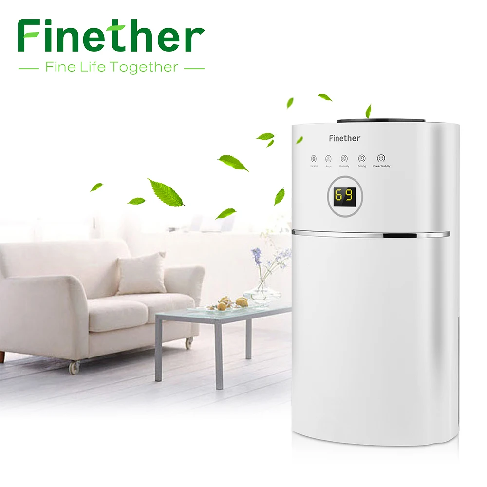 Finether DS01A-01 2.4L Capacity Digital Air Dehumidifier Anion UV Low Energy Air Purify For Home Wardrobe Bathroom Kitchen
Finether DS01A-01 2.4L Capacity Digital Air Dehumidifier Anion UV Low Energy Air Purify For Home Wardrobe Bathroom Kitchen