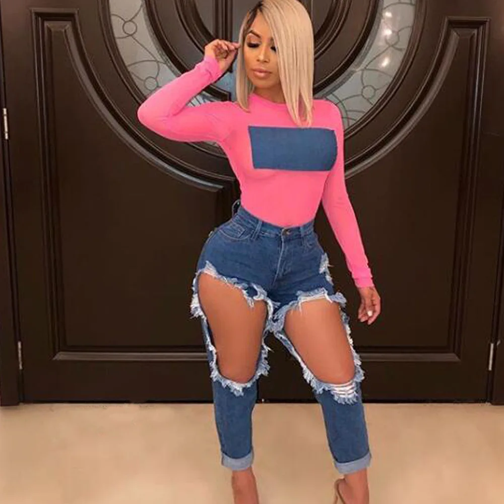 2019 casual sexy blue jeans woman cotton denim trousers slim mid waist holes ripped skinny pencil pants cowboy jean femme
2019 casual sexy blue jeans woman cotton denim trousers slim mid waist holes ripped skinny pencil pants cowboy jean femme