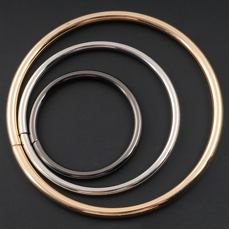 

2pcs/lot 5mm thickness DIY bag handle ring gold tone metal rings 5-10cm diy sewing buckle