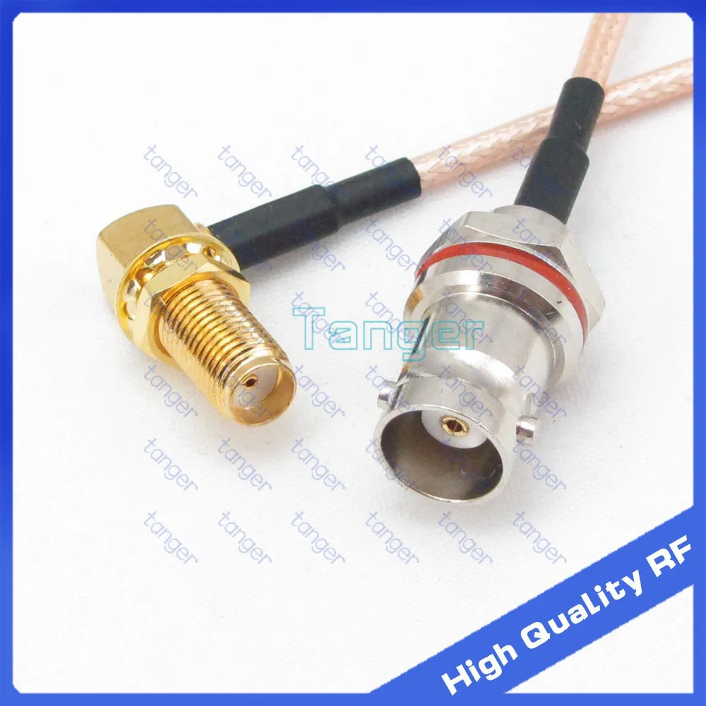 BNC female jack behind with nut to SMA female jack right angle 8inch 20cm RG316 RF Coaxial Pigtail Low Loss cable High Quality 
BNC female jack behind with nut to SMA female jack right angle 8inch 20cm RG316 RF Coaxial Pigtail Low Loss cable High Quality