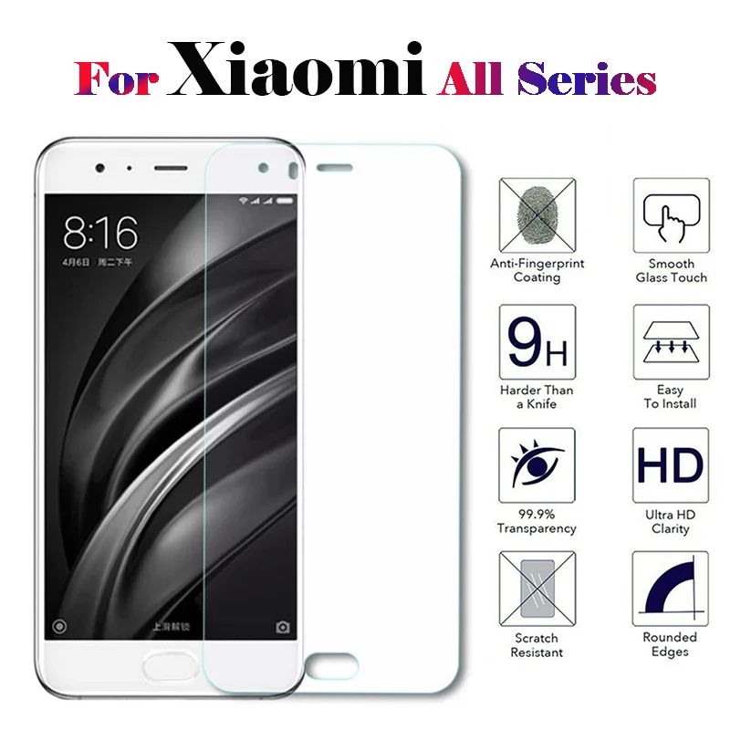 

For xiaomi a2 screen protector on xiaomei 5 6 x a 1 tempered glass protective film 9H HD ksiomi glas 5x 6x 8 a1 tremp xiomi