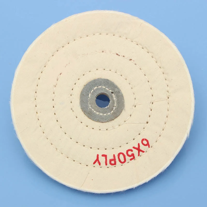 1pc 6'' 150mm White Cloth Buffing Polishing Wheel Buffer Polish Grinder Pad Accessories