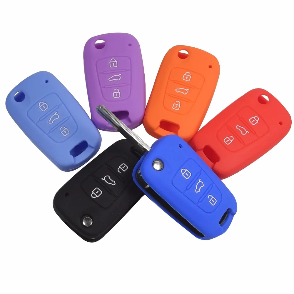 Colorful 3 Button Silicone Key Cover Case For KIA K2 K5 Sportage Sorento Flip Folding Remote Key Case Holder Key Shell With Logo
Colorful 3 Button Silicone Key Cover Case For KIA K2 K5 Sportage Sorento Flip Folding Remote Key Case Holder Key Shell With Logo