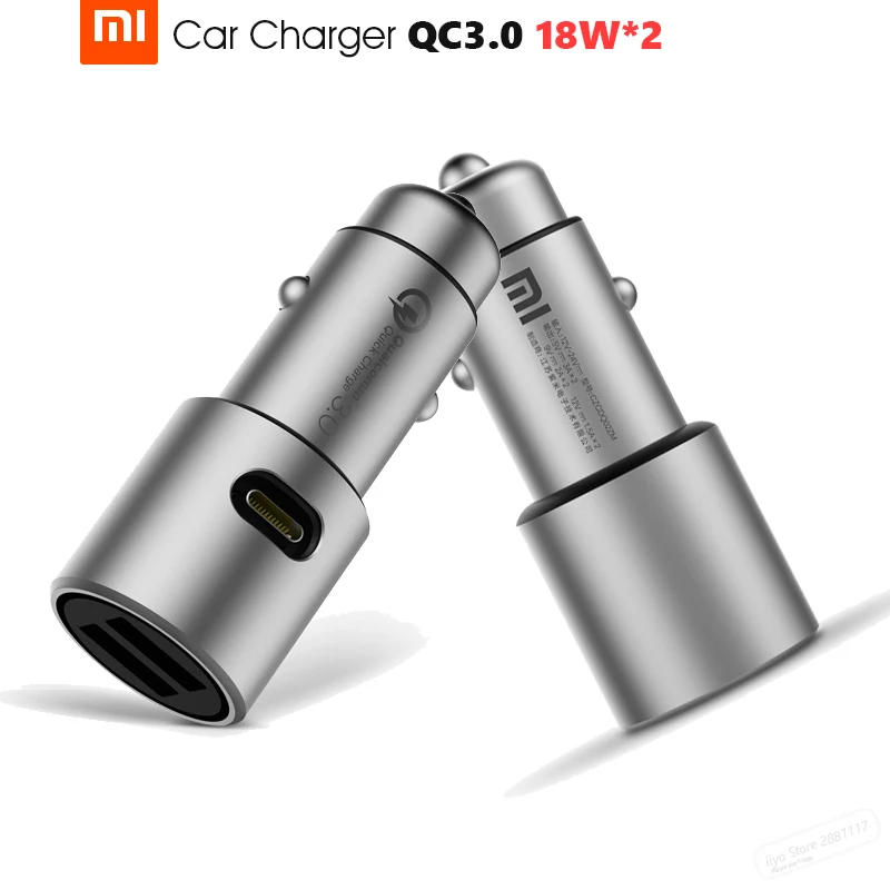 Original Xiaomi Car Charger QC3.0 X2 Full Metal Dual USB Smart Control 5V=3A*2 or 9V=2A*2 or 12V=1.5A*2 MAX 36W Quick Charge
Original Xiaomi Car Charger QC3.0 X2 Full Metal Dual USB Smart Control 5V=3A*2 or 9V=2A*2 or 12V=1.5A*2 MAX 36W Quick Charge