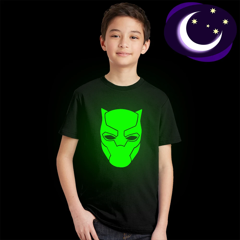 Luminous Black Panther Kids T Shirt Glow In Dark Teens Boys Summer T-shirt Fluorescent Girls Cool Super Hero Tshirt Baby Clothes
Luminous Black Panther Kids T Shirt Glow In Dark Teens Boys Summer T-shirt Fluorescent Girls Cool Super Hero Tshirt Baby Clothes