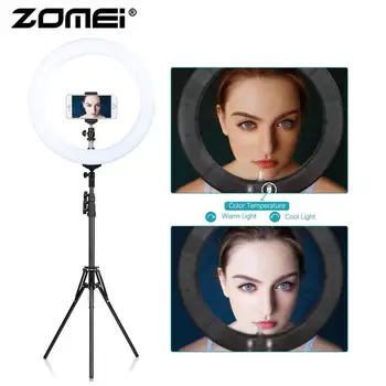 ZoMei 18 inch 448 pcs Dimmable LED Ring Light with Adjustable Ring Lamp Stand and Phone Holder for Selfie Makeup Filming Light
ZoMei 18 inch 448 pcs Dimmable LED Ring Light with Adjustable Ring Lamp Stand and Phone Holder for Selfie Makeup Filming Light