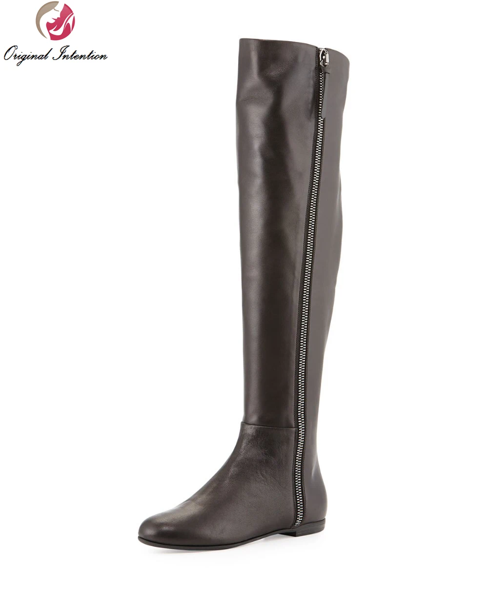 Original Intention New High-quality Women Knee-high Boots Elegant Zip Round Toe Square Heels Boots Black Shoes Woman Plus Size
Original Intention New High-quality Women Knee-high Boots Elegant Zip Round Toe Square Heels Boots Black Shoes Woman Plus Size