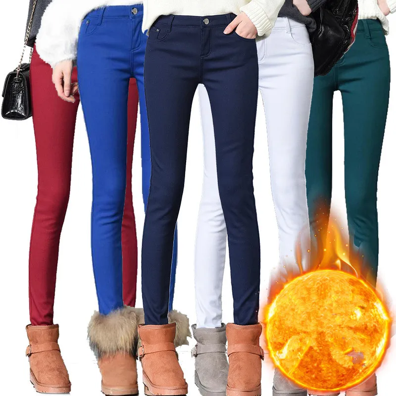 2019 New Women's Warm Skinny Jeans Plus Size Candy Color Thick Velvet Winter Jeans Warm Women Stretch Jeans Denim Pencil Pants
2019 New Women's Warm Skinny Jeans Plus Size Candy Color Thick Velvet Winter Jeans Warm Women Stretch Jeans Denim Pencil Pants