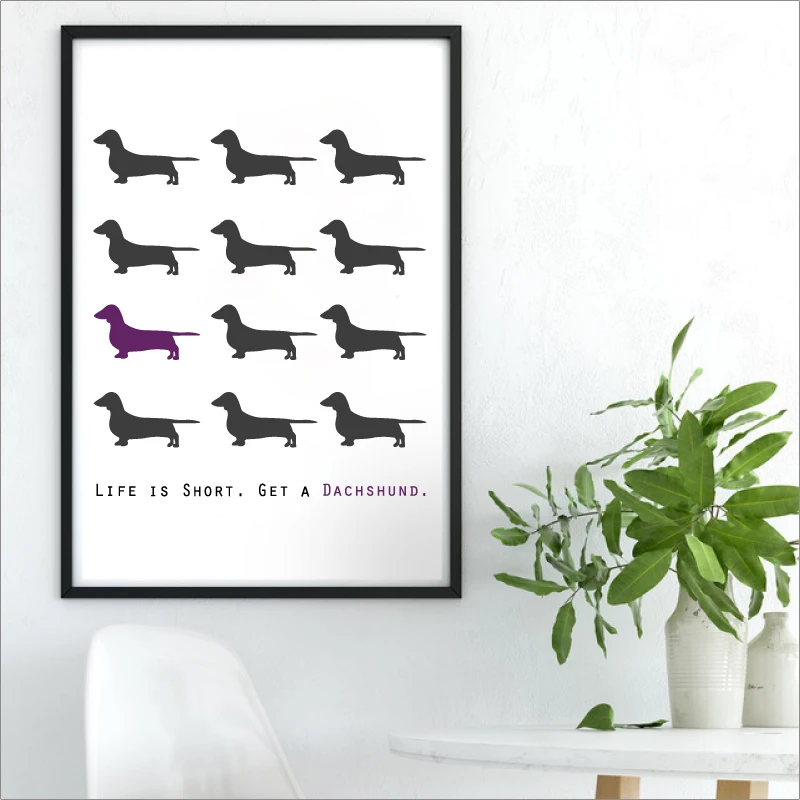 sausage dog wall art