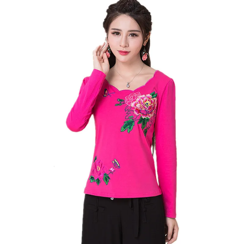 Spring Autumn Embroidery Women T Shirt Vintage Cotton Flower Body Tops Tee Pullover Casual Blusas Quality 5XL T-Shirt Clothing 
Spring Autumn Embroidery Women T Shirt Vintage Cotton Flower Body Tops Tee Pullover Casual Blusas Quality 5XL T-Shirt Clothing