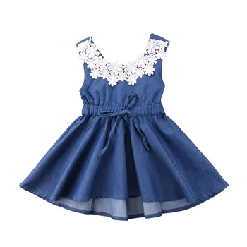 Adorable Toddler Kids Baby Girls Dress Round Neck Backless Lace Floral Blue Denim Princess Party Summer Dresses Sundress
Adorable Toddler Kids Baby Girls Dress Round Neck Backless Lace Floral Blue Denim Princess Party Summer Dresses Sundress