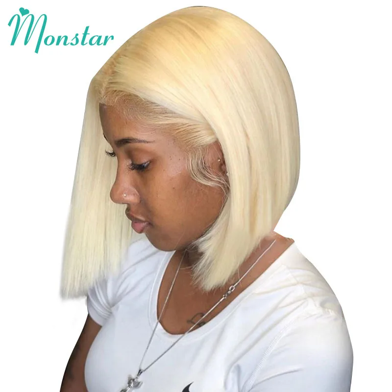 Фото Monstar медовый блонд цвет короткий Боб кружева передние человеческие волосы | Парик из натуральных волос на кружеве (32974497150)