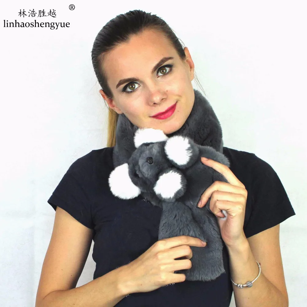 Linhaoshengyue 2017 NEW fashion Cute little bear rabbit fur scarf Real Rex rabbit fur fashion warm New listing
Linhaoshengyue 2017 NEW fashion Cute little bear rabbit fur scarf Real Rex rabbit fur fashion warm New listing