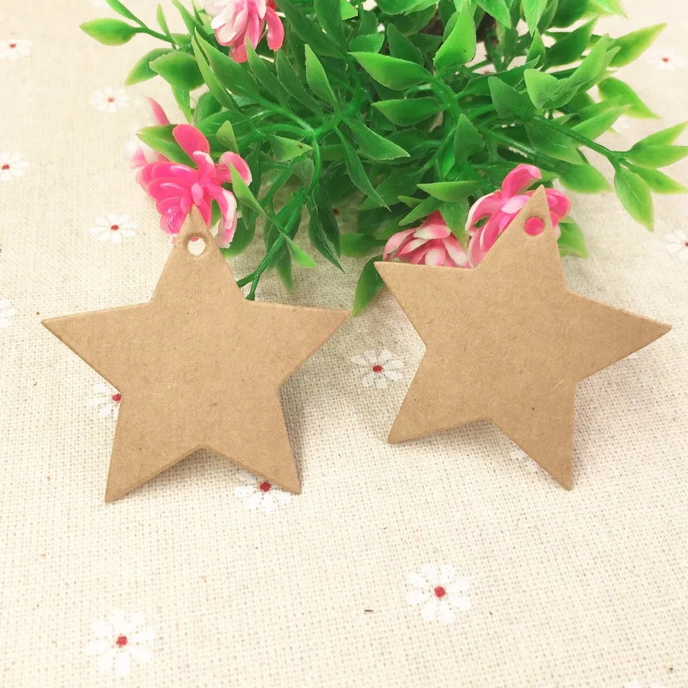 

200pcs Kraft Star shape Gift Tags DIY Wedding Note Packing Labels Handmade Gift boxes/Candy Bags Price Tags blank hang tag
