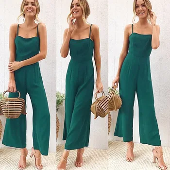 New 2019 Summer Wide Leg Jumpsuit Women Sexy Spaghetti Strap Square Neck Slim Waist Rompers Casual Beach Party Slim Overalls
New 2019 Summer Wide Leg Jumpsuit Women Sexy Spaghetti Strap Square Neck Slim Waist Rompers Casual Beach Party Slim Overalls