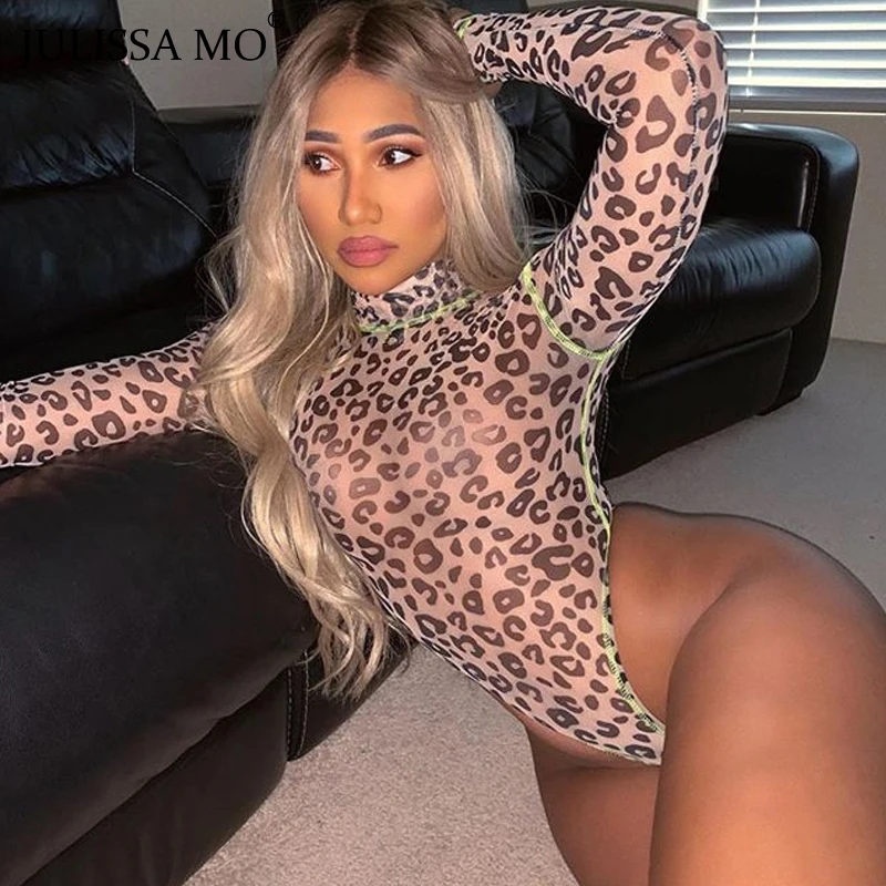 JULISSA MO Leopard Print Summer Bodysuit Women Tops Mesh See Through Sexy Rompers Womens Jumpsuit Basic Long Sleeve Playsuits
JULISSA MO Leopard Print Summer Bodysuit Women Tops Mesh See Through Sexy Rompers Womens Jumpsuit Basic Long Sleeve Playsuits