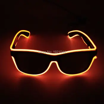 

Flashing Neon Party EL Glasses with Black lens Bar Party Fluorescent Dance DJ Bright Glasses With DC-3V Sound activated Driver