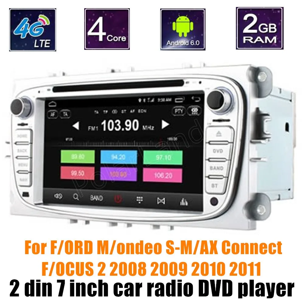 Bluetooth 7 &quotдюймов 2 din Android 6 0 Автомобильный DVD Радио для F/ORD M/ondeo S-M/AX подключения F/OCUS