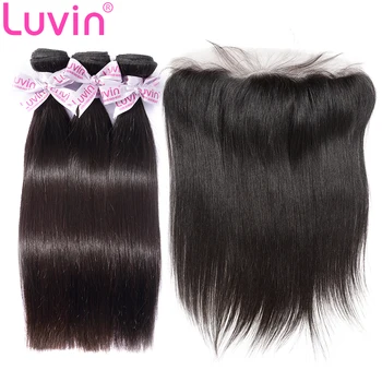 Luvin Straight Human Hair Bundles Remy Hair Extension 4 Bundles With Closure Brazilian Hair Weave 3 Bundles With Lace Frontal
Luvin Straight Human Hair Bundles Remy Hair Extension 4 Bundles With Closure Brazilian Hair Weave 3 Bundles With Lace Frontal