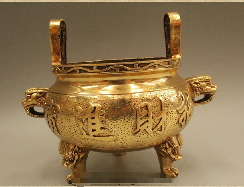 6" Marked Chinese Dynasty Brass Lion Foo Dog Money drawing Incense Burner Censer 06.08
6" Marked Chinese Dynasty Brass Lion Foo Dog Money drawing Incense Burner Censer 06.08