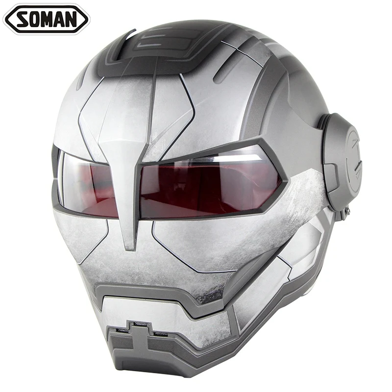 SOMAN 515 Personalized Motorcycle Iron Man Helmet Street Motor Bike Flip Up Robot Style Casco Moto Full Face Capacete
SOMAN 515 Personalized Motorcycle Iron Man Helmet Street Motor Bike Flip Up Robot Style Casco Moto Full Face Capacete