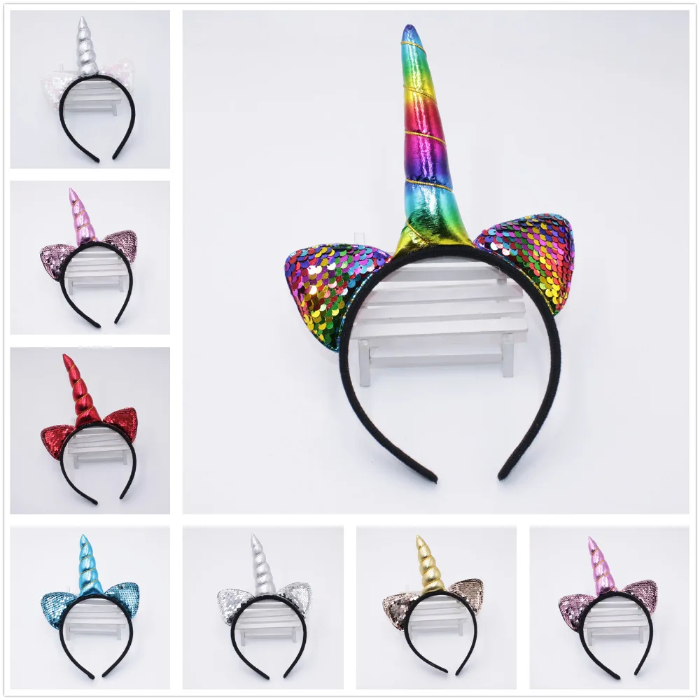 Rainbow Unicorn Headbands Can Flip Sequins Glitter Unicorn Hairband Cat Ears Kid Cartoon Headband Women Hair Accessories
Rainbow Unicorn Headbands Can Flip Sequins Glitter Unicorn Hairband Cat Ears Kid Cartoon Headband Women Hair Accessories