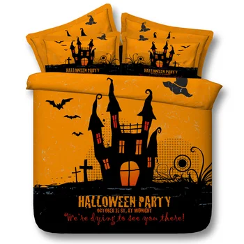 Halloween Bedding set Super King queen size twin sheets quilt duvet cover bed in a bag sheet spread bedspreads linen 4PCS
Halloween Bedding set Super King queen size twin sheets quilt duvet cover bed in a bag sheet spread bedspreads linen 4PCS