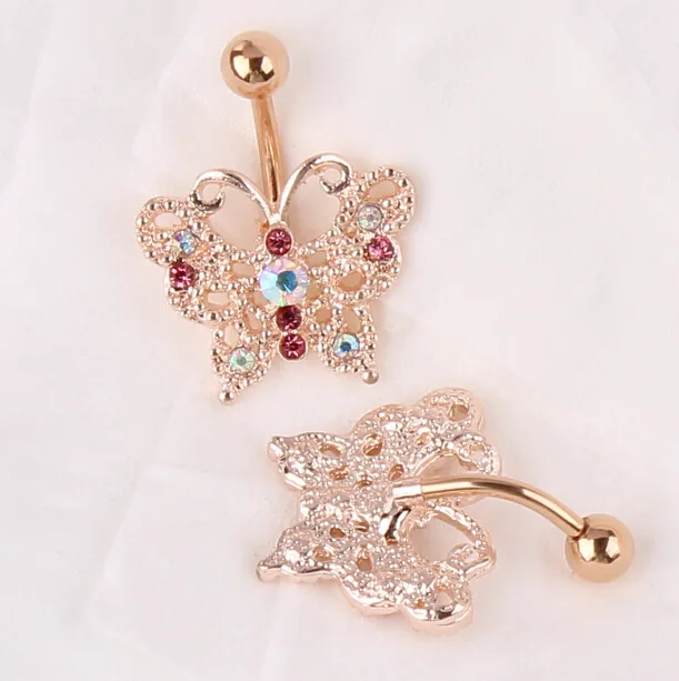 Top Quality Dangle Belly Button Ring 14G Rose Gold belly bar Body Jewelry Butterfly Navel Piercing For Sexy Women Luxury bijoux
Top Quality Dangle Belly Button Ring 14G Rose Gold belly bar Body Jewelry Butterfly Navel Piercing For Sexy Women Luxury bijoux