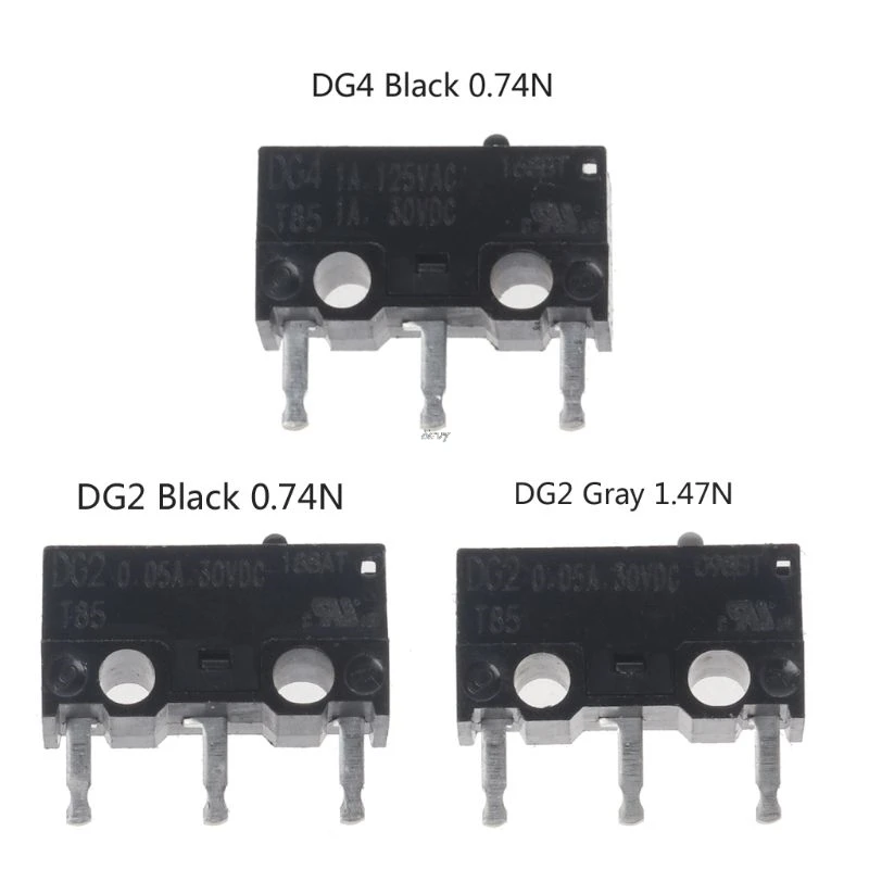 1PC Original CHERRY Mouse Micro Switch DG2 T85 0.05A 30VDC DG4 T85 1A 125VAC 1A30VDC DG2 DG4 Gray 1.47N Black 0.74N Point
1PC Original CHERRY Mouse Micro Switch DG2 T85 0.05A 30VDC DG4 T85 1A 125VAC 1A30VDC DG2 DG4 Gray 1.47N Black 0.74N Point