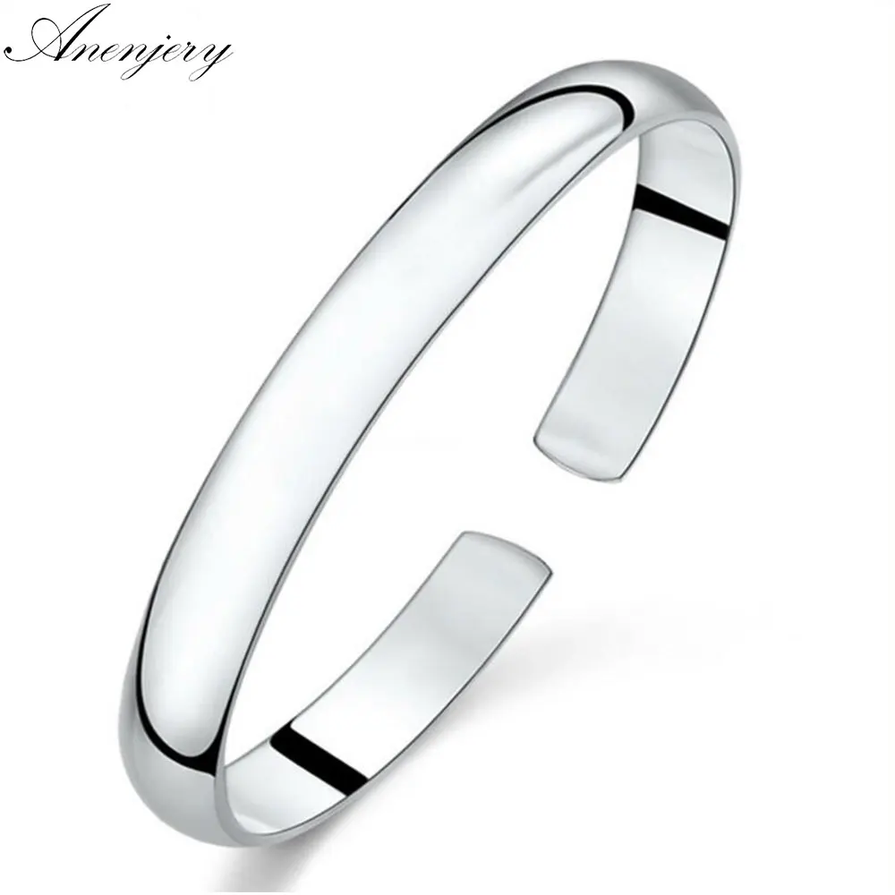 Anenjery Simple Fashion 925 Sterling Silver Smooth Cuff Bracelets & Bangles For Women pulseras Valentine's Day present S-B61
Anenjery Simple Fashion 925 Sterling Silver Smooth Cuff Bracelets & Bangles For Women pulseras Valentine's Day present S-B61