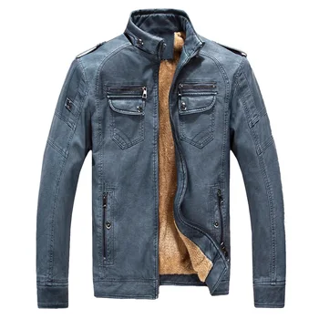 New Men Leather Jacket Plus Velvet Stand Collar PU Motorcycle Jacket Men Wadded Fashion Casual Parka Thicken Warm Coat Jackets
New Men Leather Jacket Plus Velvet Stand Collar PU Motorcycle Jacket Men Wadded Fashion Casual Parka Thicken Warm Coat Jackets