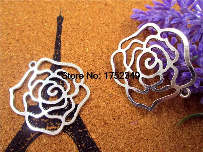 12pcs--Rose Flower charms,Antique silver Lovely Round Filigree Flower Base Setting Connector Link Charms Pendant 35*37mm
12pcs--Rose Flower charms,Antique silver Lovely Round Filigree Flower Base Setting Connector Link Charms Pendant 35*37mm