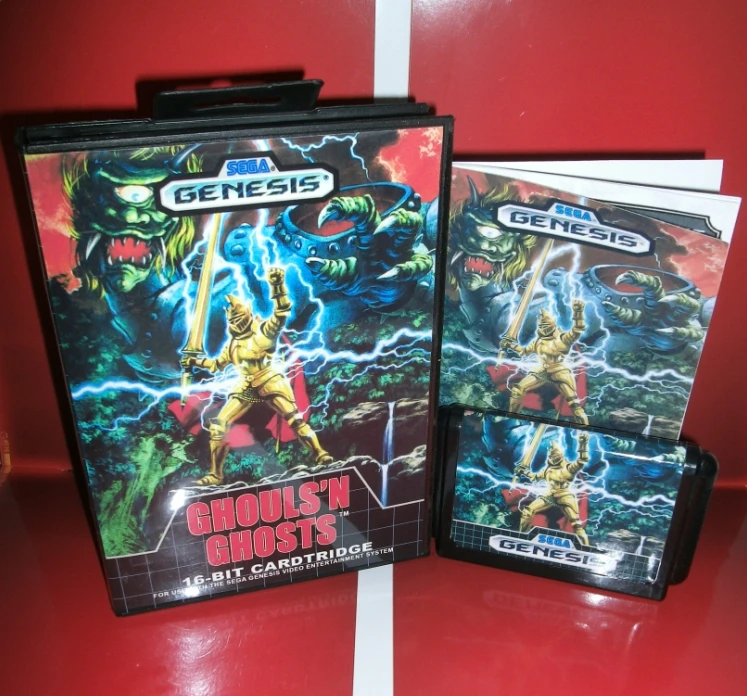 Ghouls 'n Ghosts US Cover with box and manual For Sega Megadrive Genesis Video Game Console 16 bit MD card
Ghouls 'n Ghosts US Cover with box and manual For Sega Megadrive Genesis Video Game Console 16 bit MD card