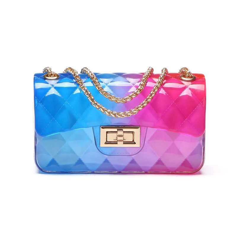Jelly Colorful Transparent Jelly Bag Gradient Candy Color Crossbody Bags Designed Ladies Shoulder Chain Messenger Bag Clear Bag
Jelly Colorful Transparent Jelly Bag Gradient Candy Color Crossbody Bags Designed Ladies Shoulder Chain Messenger Bag Clear Bag