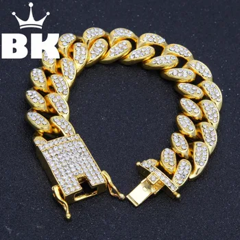 HipHop Men Simulated Diamonds Bracelet Cuban links & chains gold Color Alloy Bracelet for Bangle Male Jewelry Accessory
HipHop Men Simulated Diamonds Bracelet Cuban links & chains gold Color Alloy Bracelet for Bangle Male Jewelry Accessory