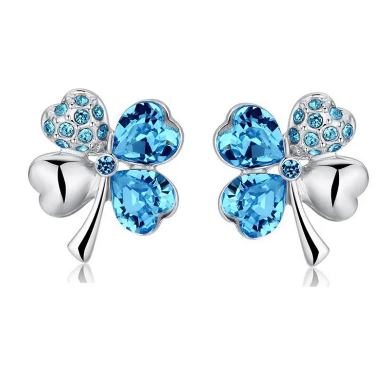 four Leaf Clover earrings stud women brand Top Quality popular Austrian Crystal Earrings 17 colors fashion jewelry free shipping
four Leaf Clover earrings stud women brand Top Quality popular Austrian Crystal Earrings 17 colors fashion jewelry free shipping
