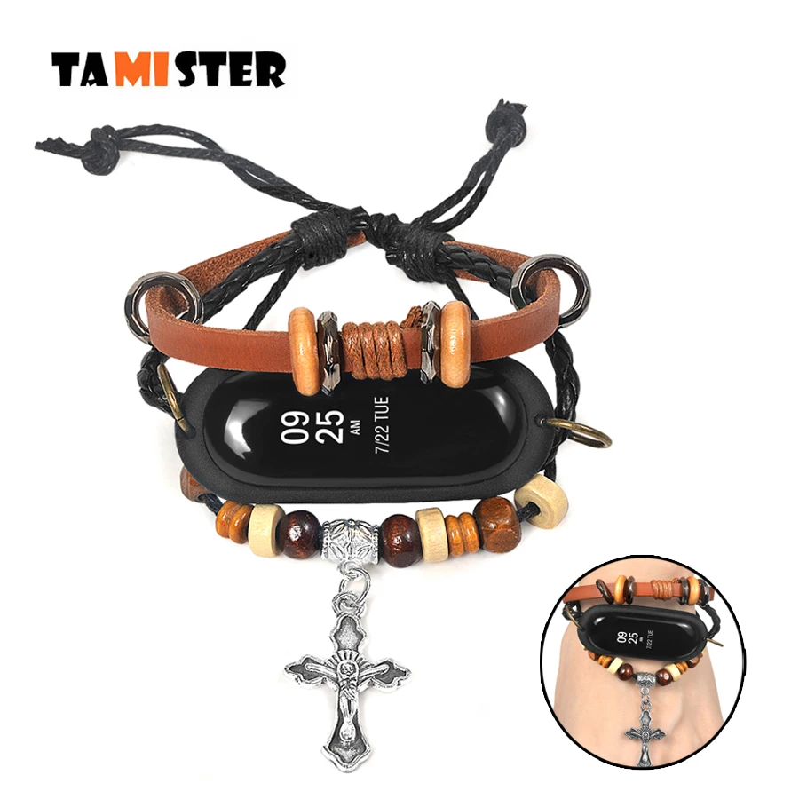 For Mi Band 3 Bracelet Vintage Leather Beading Strap Replace Braided Wrist Strap Band for Xiaomi Mi Band 4 Smart Watch Accessory
For Mi Band 3 Bracelet Vintage Leather Beading Strap Replace Braided Wrist Strap Band for Xiaomi Mi Band 4 Smart Watch Accessory