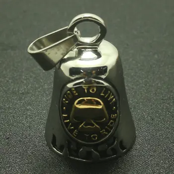 316L Stainlesss Steel Cool Golden Skull Bell Ghost RIDE TO LIVE-LIVE TO RIDE Biker Pendant
316L Stainlesss Steel Cool Golden Skull Bell Ghost RIDE TO LIVE-LIVE TO RIDE Biker Pendant