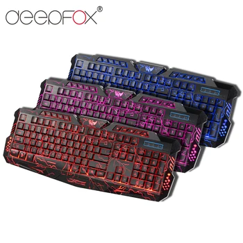Deepfox Russian/English Backlit Keyboard LED 3-Color USB Wired Colorful Breathing Waterproof Computer Crack Gaming Keyboard
Deepfox Russian/English Backlit Keyboard LED 3-Color USB Wired Colorful Breathing Waterproof Computer Crack Gaming Keyboard