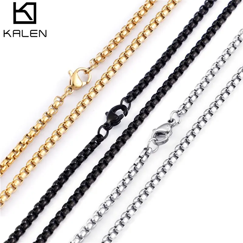 3mm Box Chain Necklace For Men Stainless Steel Silver/Gold/Black Long Male Necklace 11.11 KALEN Fan's Gift
3mm Box Chain Necklace For Men Stainless Steel Silver/Gold/Black Long Male Necklace 11.11 KALEN Fan's Gift