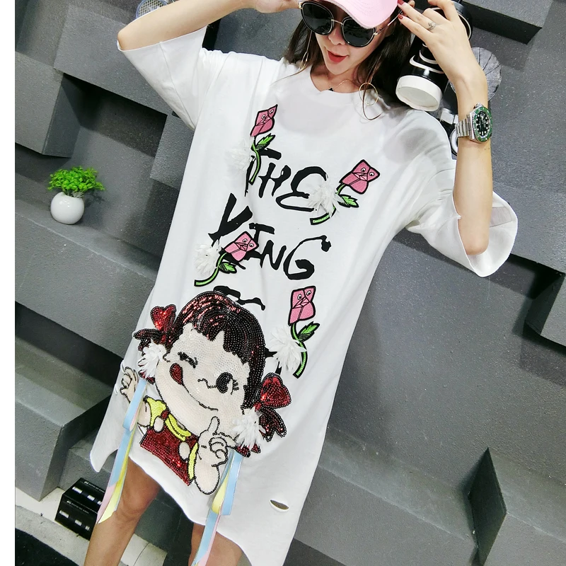 MUMUZI Women Crewneck Dress Brief 2019 summer New Casual short Sleeve Pullover Loose Robe Cotton Women cartoon flower Dresses
MUMUZI Women Crewneck Dress Brief 2019 summer New Casual short Sleeve Pullover Loose Robe Cotton Women cartoon flower Dresses