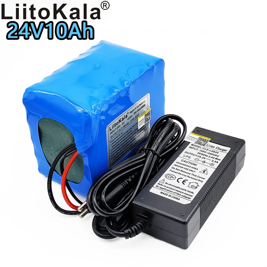 Liitokala 24V 10ah 18650 rechargeable battery 10000mAh 6S5P lithium battery pack 15A high power BMS 25.2V 2A charger
Liitokala 24V 10ah 18650 rechargeable battery 10000mAh 6S5P lithium battery pack 15A high power BMS 25.2V 2A charger