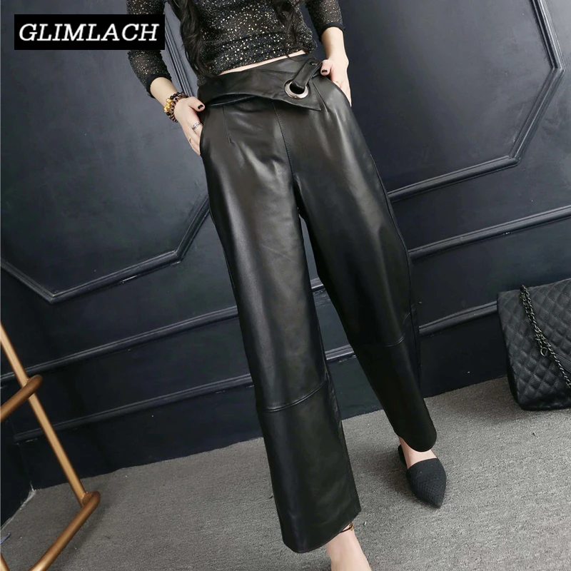 Real Leather Loose Wide Leg Pants Women Fashion Streetwear 2019 Spring Autumn Sheepskin Trousers Female High Quality Large Size
Real Leather Loose Wide Leg Pants Women Fashion Streetwear 2019 Spring Autumn Sheepskin Trousers Female High Quality Large Size