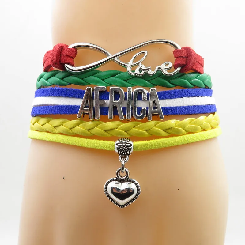 fashion love africa Bracelet handmade love africa flag bracelets & bangles for women and men cheer for africa
fashion love africa Bracelet handmade love africa flag bracelets & bangles for women and men cheer for africa