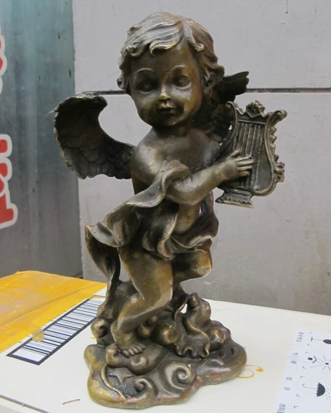150401 S0002 11"Western Art Bronze sculpture Cupid angel play the lyre lyra Bell statue discount 30% (C0324)
150401 S0002 11"Western Art Bronze sculpture Cupid angel play the lyre lyra Bell statue discount 30% (C0324)