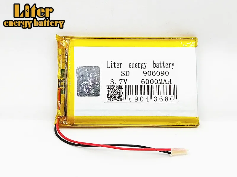3.7V polymer lithium battery 906090 6000MAH Large Capacity Rechargeable Li-ion Cells With PCB For DVD Tablet GPS Electric Toys
3.7V polymer lithium battery 906090 6000MAH Large Capacity Rechargeable Li-ion Cells With PCB For DVD Tablet GPS Electric Toys