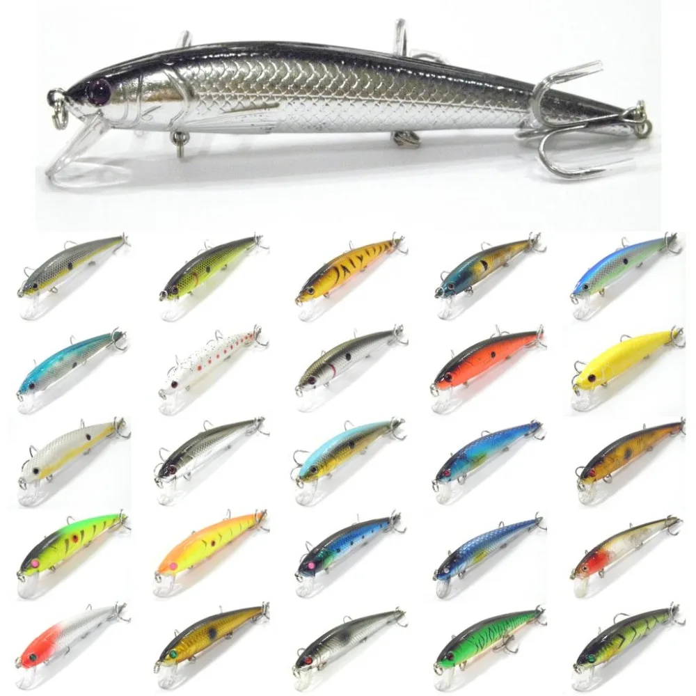 wLure Fishing Lure Minnow Crankbait Hard Bait Tight Wobble Jerkbait 12cm 18g #4 Black Nickle Treble Hooks M509