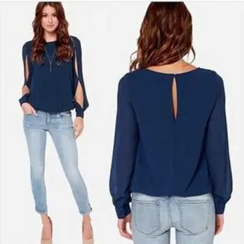 Fashionable Hollow-out Long-sleeved Chiffon Shirt 2020 New Arrival Casual Chiffon Full Hollow Out Solid O-neck Regular Blouses
Fashionable Hollow-out Long-sleeved Chiffon Shirt 2020 New Arrival Casual Chiffon Full Hollow Out Solid O-neck Regular Blouses