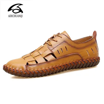 Men Genuine Cow Leather Sandals Summer Handmade Men Shoes Man Breathable Casual Shoes Flat Walking Sandals Male Footwear
Men Genuine Cow Leather Sandals Summer Handmade Men Shoes Man Breathable Casual Shoes Flat Walking Sandals Male Footwear