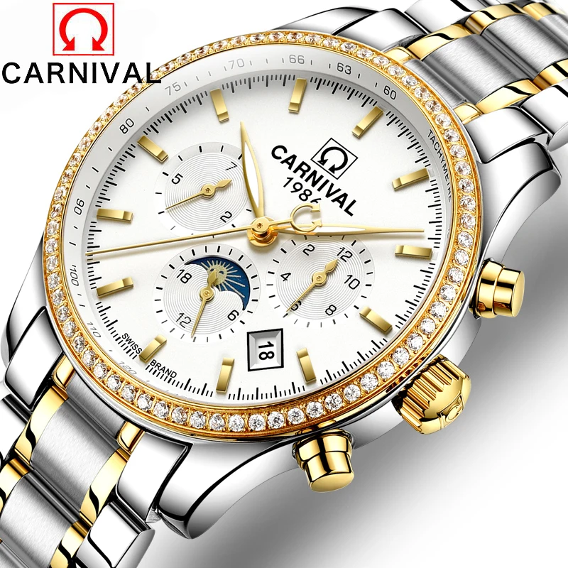 Часы наручные Carnival 6 мужские механические, многофункциональные брендовые водонепроницаемые светящиеся в деловом стиле, повседневные, 2017
Часы наручные Carnival 6 мужские механические, многофункциональные брендовые водонепроницаемые светящиеся в деловом стиле, повседневные, 2017